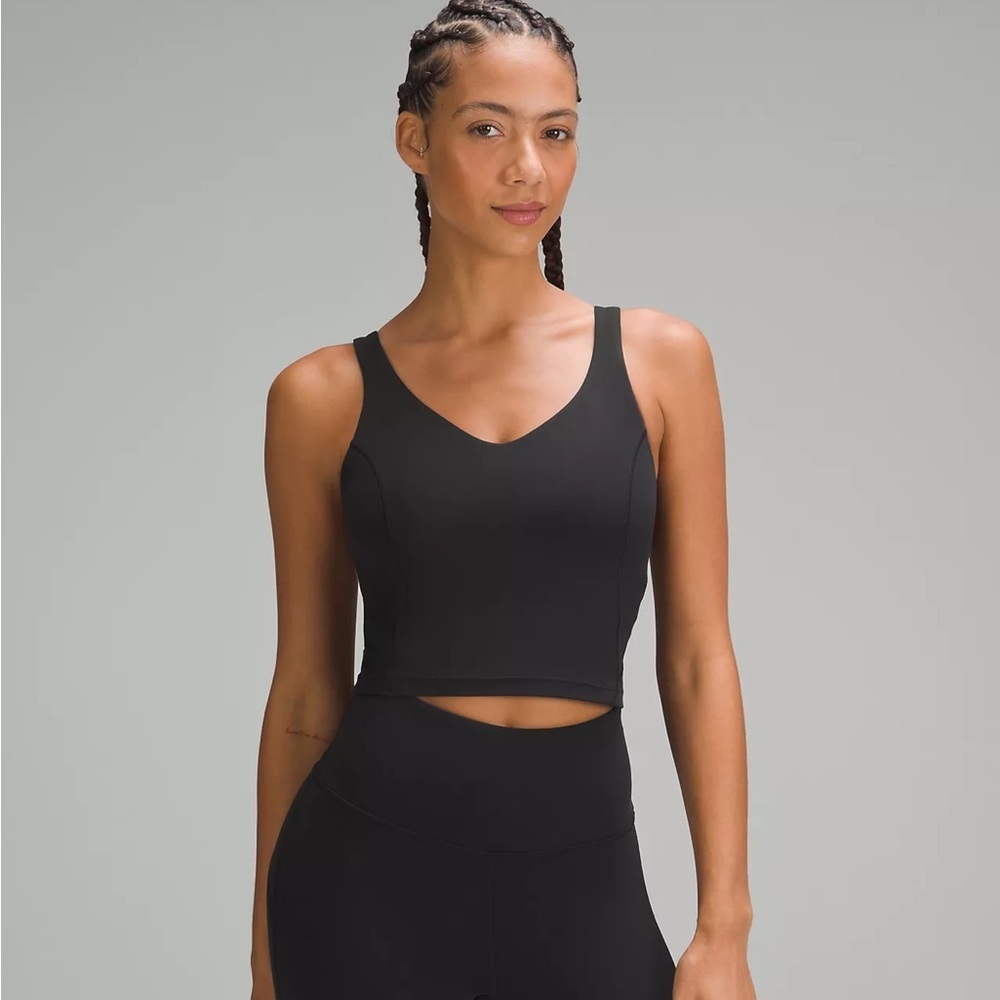 lululemon athletica align Black V-Neck Longline Bralette for a/b cups size 6